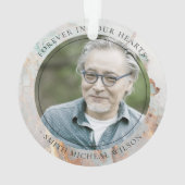 CHIC DUSKY GRAY GOLD AGATE SYMPATHY MEMORIAL FOTO ORNAMENT (achterkant)