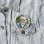 CHIC DUSKY GRAY GOLD AGATE SYMPATHY MEMORIAL FOTO RONDE BUTTON 7,6 CM (In situ)