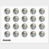 CHIC DUSKY GRAY GOLD AGATE SYMPATHY MEMORIAL FOTO RONDE STICKER (Vel)
