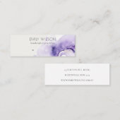 Chic Dusky Lilac Abstract Watercolor Agate Earring Mini Visitekaartje (Voorkant / Achterkant)