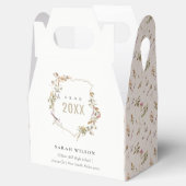 Chic Dusky Pink Blush Wildflower Crest Afstuderen Bedankdoosjes (Geopend)