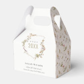 Chic Dusky Pink Blush Wildflower Crest Afstuderen Bedankdoosjes (Voorkant Zijde)