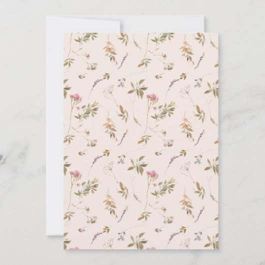 Chic Dusky Pink Blush Wildflower Crest Afstuderen Kaart (Achterkant)