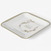 Chic Dusky Pink Blush Wildflower Crest Afstuderen Papieren Bordje (Gebogen)