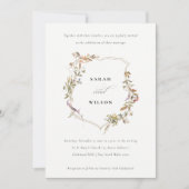 Chic Dusky Pink Blush Wildflower Crest Wedding Kaart (Voorkant)