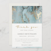 CHIC DUSKY WHITE GRAY GOLD AGATE SYMPATHY MEMORIAL BEDANKKAART (Voorkant / Achterkant)