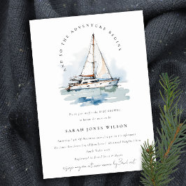 Chic Dusky zeilboot jacht zeegezicht Baby shower Kaart