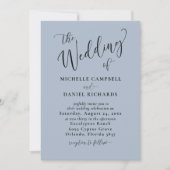 Chic Dusty Blauw & Fotobruiloft Kaart (Voorkant)