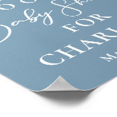 Chic Dusty Blauw Wit Baby shower Welkom Poster (Hoek)