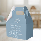 Chic Dusty Blauw Wit Minimalistisch Baby shower Bedankdoosjes