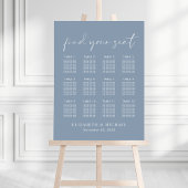 Chic Dusty Blue 12 Tafel Trouwstoel Grafiek Poster