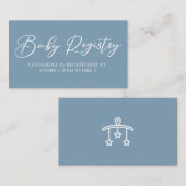 Chic Dusty Blue Baby Registry Gepersonaliseerd Informatiekaartje (Voorkant / Achterkant)
