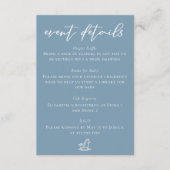Chic Dusty Blue Baby Shower Event Details Informatiekaartje (Voorkant)