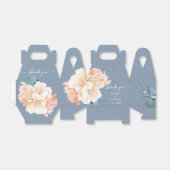 Chic Dusty Blue Blush Gold Peach Floral Wedding Bedankdoosjes (Uitgevouwen)