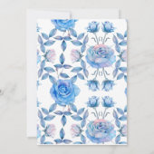 Chic Dusty Blue Blush Roos Vrijgezellenfeest Game Kaart (Achterkant)