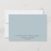 Chic Dusty Blue Botanische Trouwdatum RSVP Kaart (Achterkant)