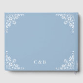Chic Dusty Blue Elegant Wedding Guest Book Gastenboek (Achterkant)
