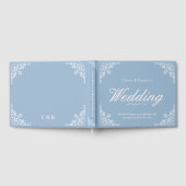 Chic Dusty Blue Elegant Wedding Guest Book Gastenboek (Volledig)