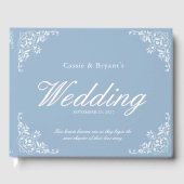 Chic Dusty Blue Elegant Wedding Guest Book Gastenboek (Voorkant)