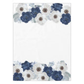 Chic Dusty Blue Floral Botanical Tafelkleed (Voorkant)