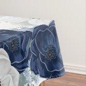 Chic Dusty Blue Floral Botanical Tafelkleed (Voorbeeld)