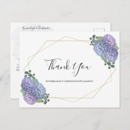 Chic Dusty Blue Floral Geometric Weddenschap Bedan Briefkaart