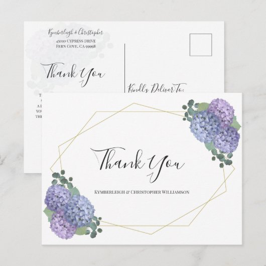 Chic Dusty Blue Floral Geometric Weddenschap Bedan Briefkaart (Voorkant / Achterkant)