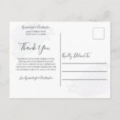 Chic Dusty Blue Floral Geometric Weddenschap Bedan Briefkaart (Achterkant)