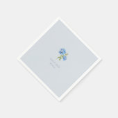 Chic Dusty Blue Floral Hydrangea Bruiloft Servet (Hoek)