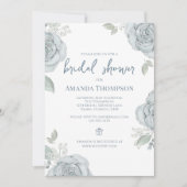 Chic Dusty Blue Floral Vrijgezellenfeest Gift Regi Kaart (Voorkant)