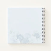 Chic Dusty Blue Floral Wedding Guestbook Notitieboek (Achterkant)