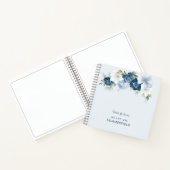 Chic Dusty Blue Floral Wedding Guestbook Notitieboek (Binnen)