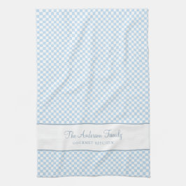 Chic Dusty Blue French Plaid Check Country Gourmet Theedoek