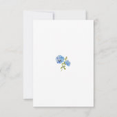 Chic Dusty Blue Hydrangea Bruiloft Details Kaart (Achterkant)