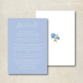 Chic Dusty Blue Hydrangea Bruiloft Details Kaart
