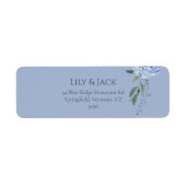 Chic Dusty Blue Hydrangea Floral retouradres Etiket (Voorkant)