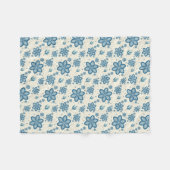 Chic Dusty Blue Jasmine & Botanische Fleece Deken (Voorkant (Horizontaal))