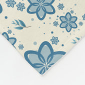 Chic Dusty Blue Jasmine & Botanische Fleece Deken (Hoek)