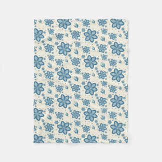 Chic Dusty Blue Jasmine & Botanische Fleece Deken