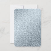 Chic Dusty Blue Marmer met grijze Folie - Gegevens Save The Date (Achterkant)