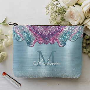Chic dusty blue paarse druppelt monogram druppelen etui