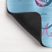 Chic dusty blue paarse druppelt monogram druppelen muismat (Hoek)