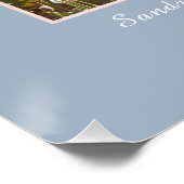 Chic Dusty Blue Pink floral afstuderen klasse 2021 Perfect Poster (Hoek)