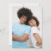 Chic Dusty Blue Script Photo Wedding Sla de datum (Achterkant)