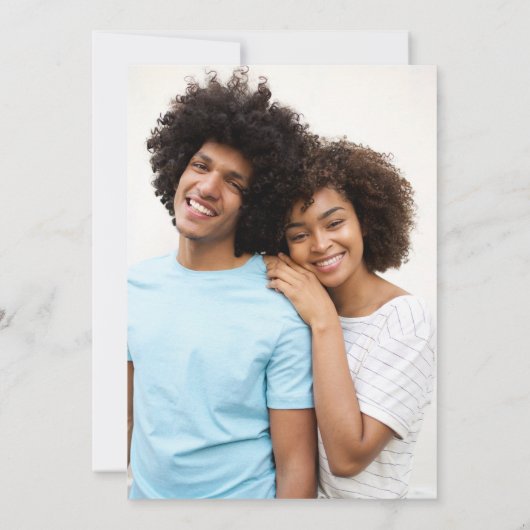 Chic Dusty Blue Script Photo Wedding Sla de datum  (Achterkant)