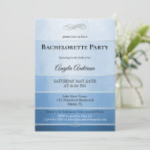Chic Dusty Blue Striped Bachelorette Kaart (Staand voorkant)