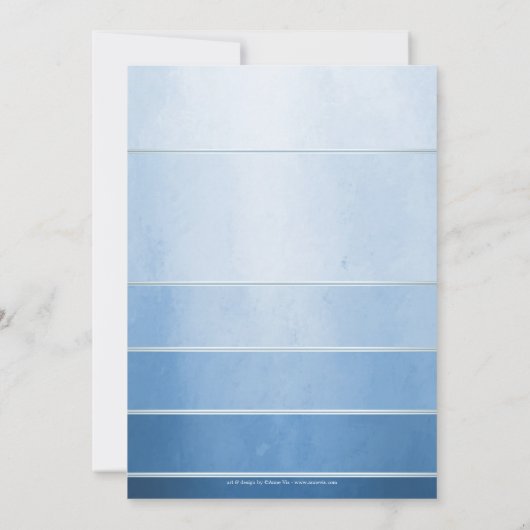 Chic Dusty Blue Striped Bachelorette Kaart (Achterkant)