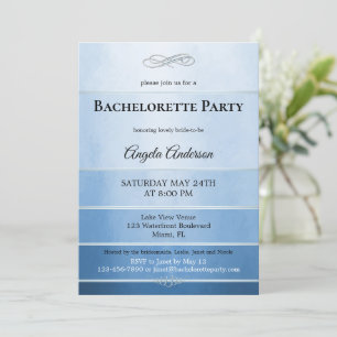 Chic Dusty Blue Striped Bachelorette Kaart