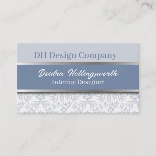 Chic Dusty Blue Visitekaartje (Voorkant)