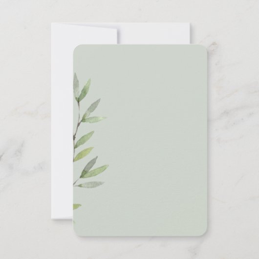 Chic Dusty Blue Waterverf Floral Kaart (Achterkant)